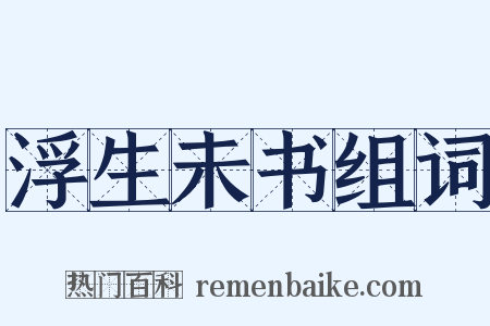 浮生未书组词是什么意思的图片